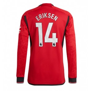 Lacne Muži Futbalové dres Manchester United Christian Eriksen #14 2023-24 Dlhy Rukáv - Domáci